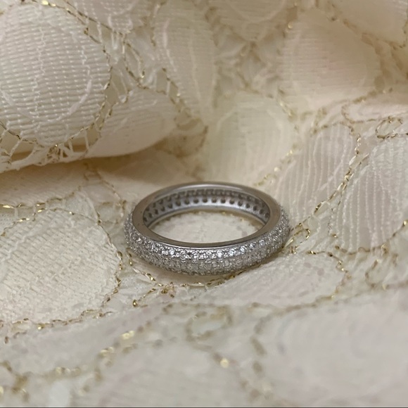 Sterling Silver Pave Crystal Ring - Picture 11 of 11